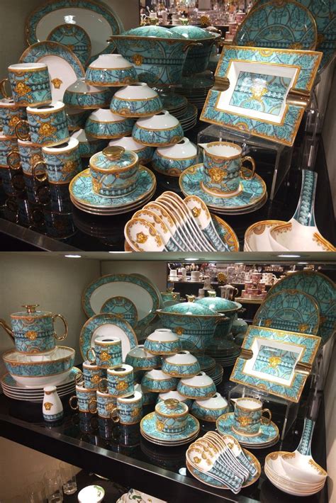 versace inspired plate set|Versace dinnerware set costco.